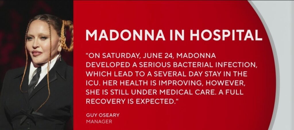 Madonna hospitalized with Bacterial Infection